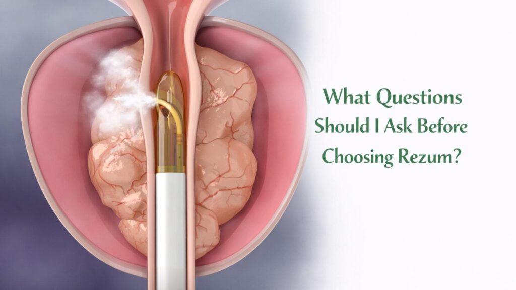 Rezūm therapy illustration showing steam treatment for enlarged prostate