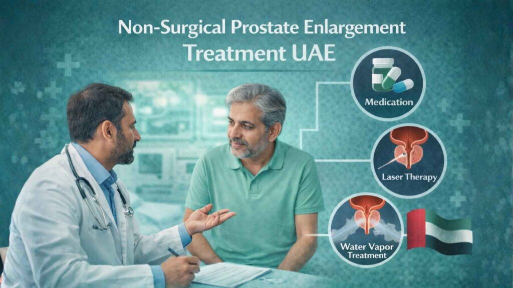 Doctor consulting patient about non-surgical prostate enlargement treatment options