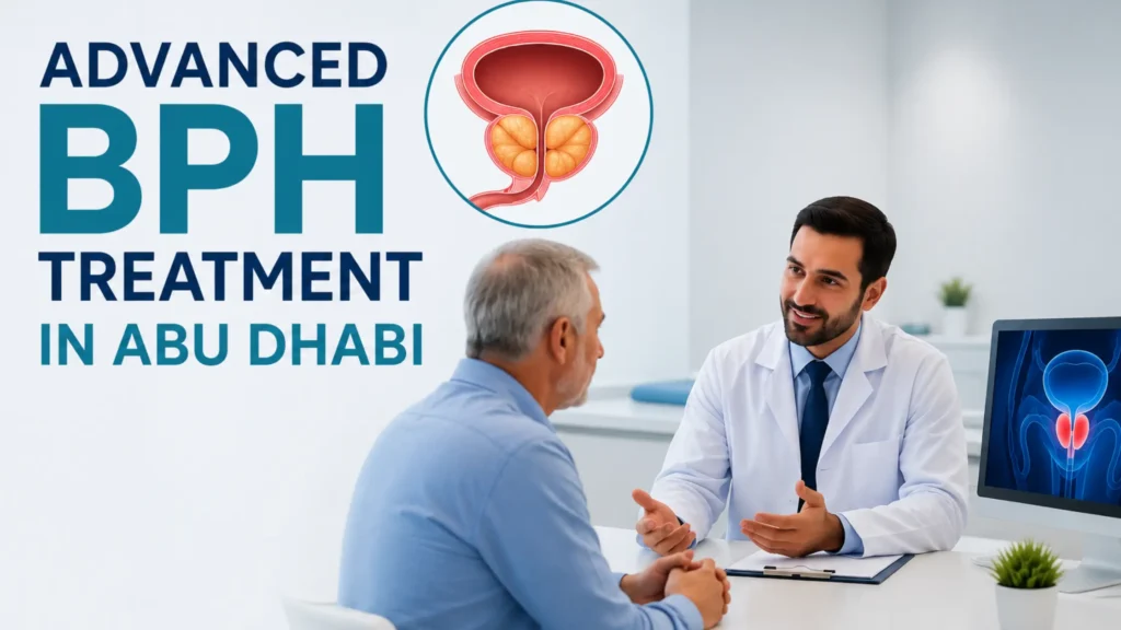 Advanced BPH Treatment in Abu Dhabi consultation with doctor and patient in hospital