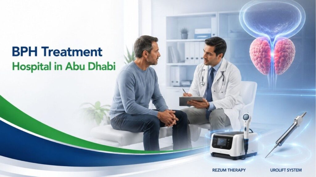 BPH Treatment Hospital in Abu Dhabi providing advanced diagnosis and minimally invasive treatment for enlarged prostate.