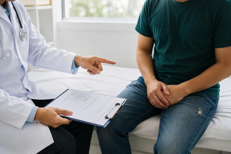 Best Treatment Options for Enlarged Prostate in Abu Dhabi consultation with a urologist discussing personalized prostate care and advanced treatment options.