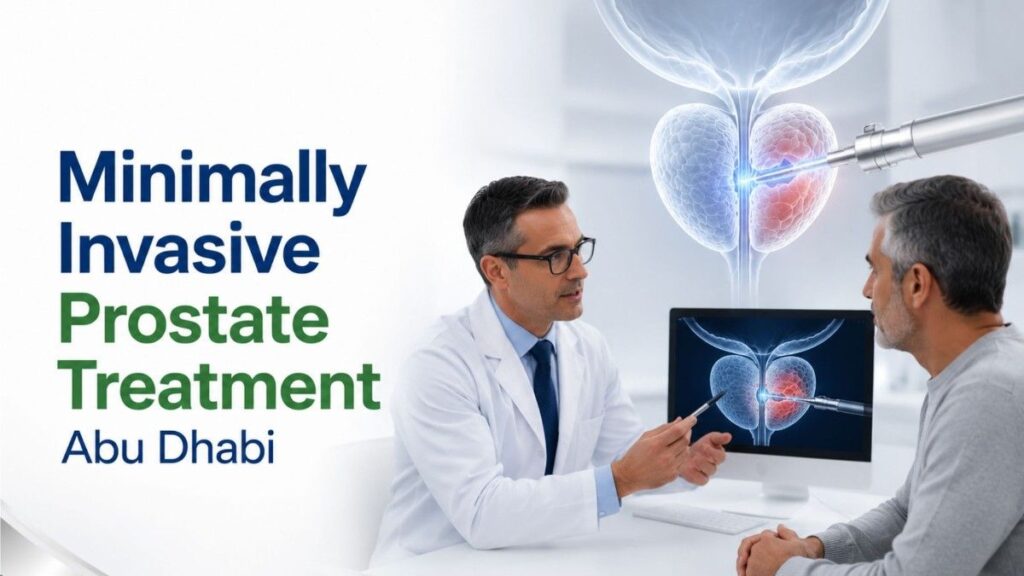 Minimally Invasive Prostate Treatment Abu Dhabi illustrating advanced enlarged prostate treatment options