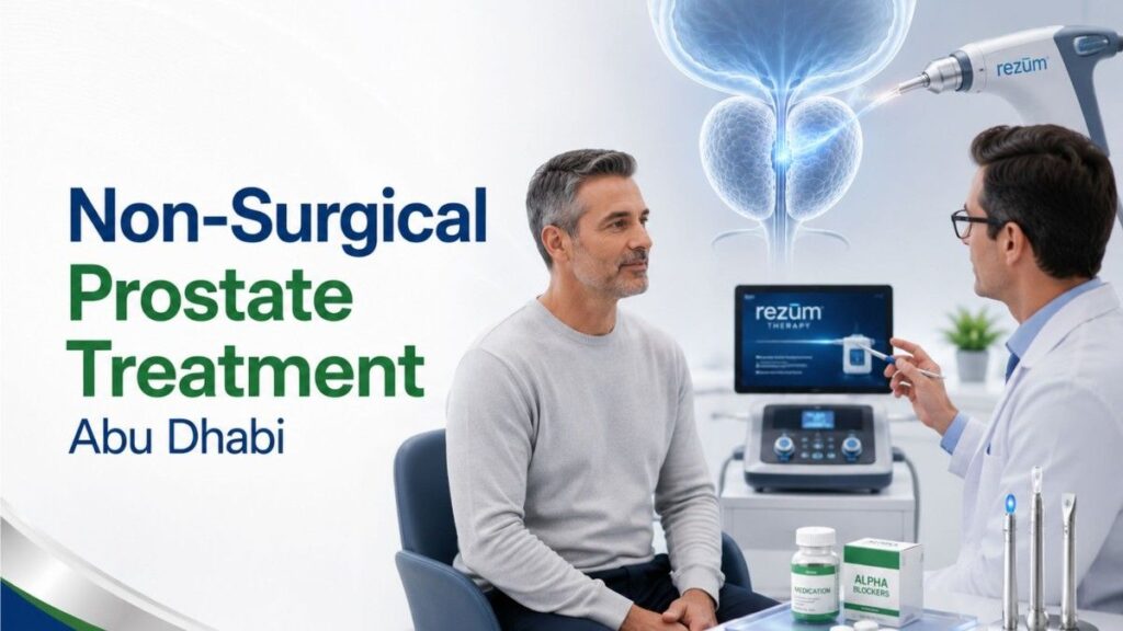 Non-Surgical Prostate Treatment Abu Dhabi showing advanced enlarged prostate treatment without surgery