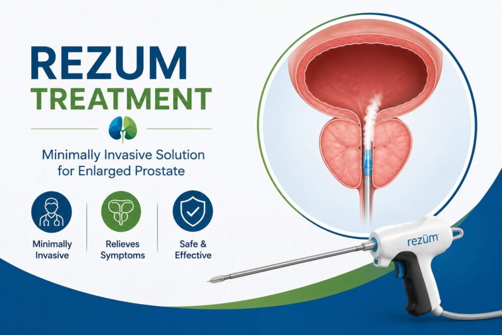 Rezum treatment for enlarged prostate using minimally invasive steam therapy